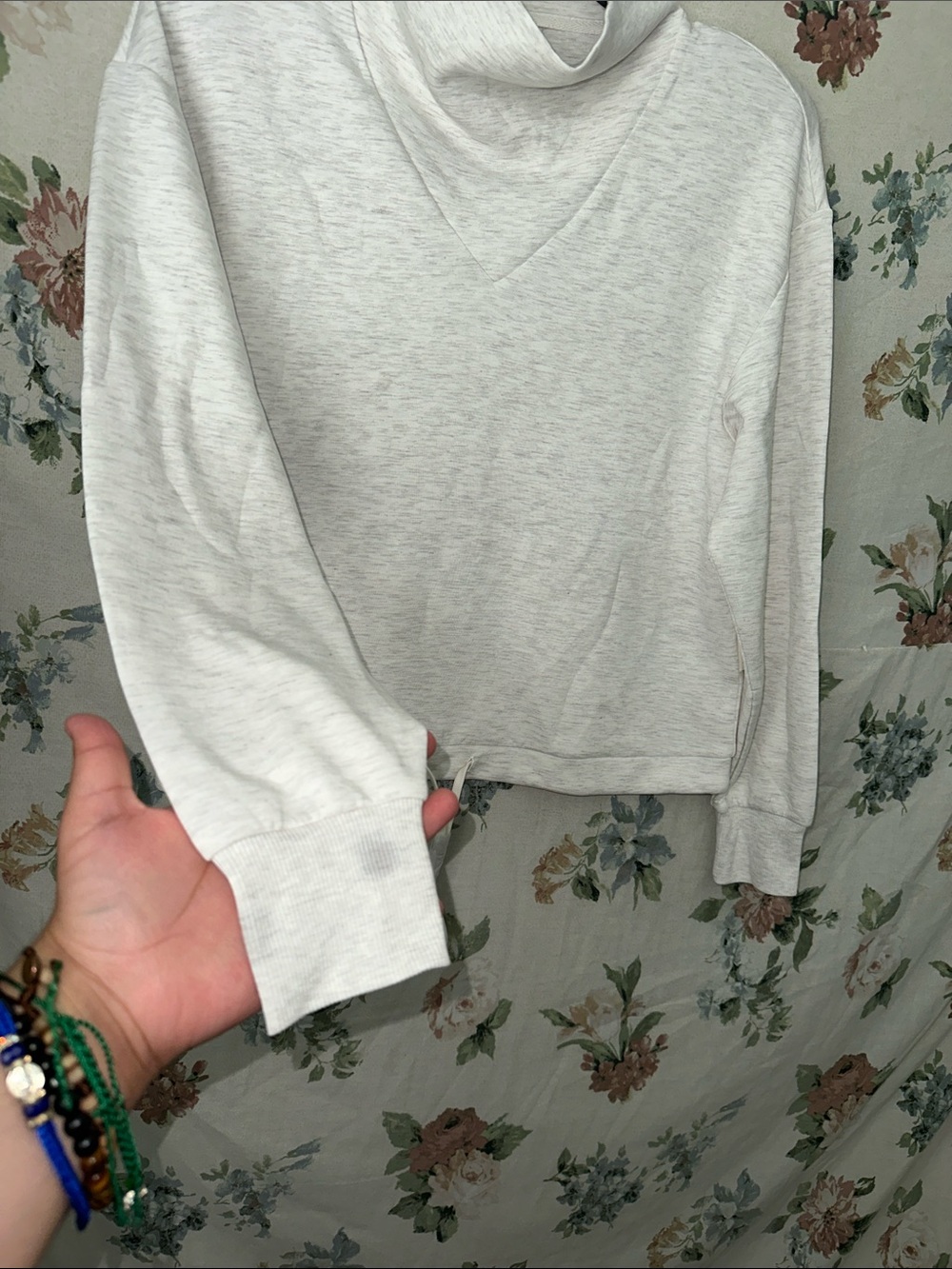 Varley Oatmeal Drawstring Mock Neck Sweatshirt - Picture 5 of 7